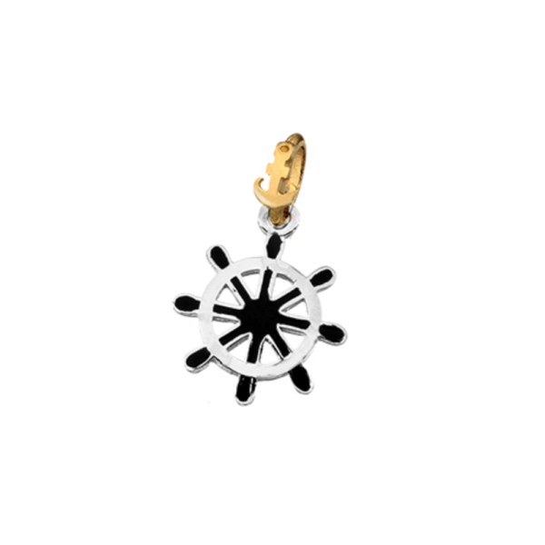 Charm Dodo Mariani Timone In Argento 925 E Contromaglia in Oro Giallo 9 Kt