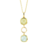 Collana Donna Boccadamo Placcata Oro Giallo Con Cristallo Azzurro E Verde 1 - Verre Gioielli Collana Donna Boccadamo Placcata Oro Giallo Con Cristallo Azzurro E Verde