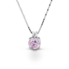 Collana Donna Pg Gioielli In Oro Bianco 18 Kt Con Diamanti 0.014 Ct E Quarzo Rosa