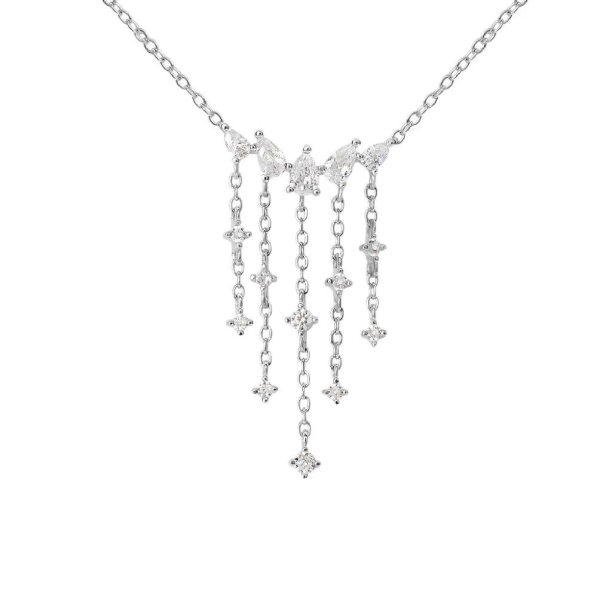 Collana Grigia in Argento 925 con Cristalli Luminosi Collezione Pop