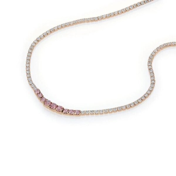 MOEEIJEW Collana Girocollo Con Cristalli Rosa – Elegante E Luccicante Per Feste E Balli