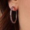 Orecchini Donna Brosway A Cerchietto In Acciaio E Cubic Zirconia Ametista 2 Verre Gioielli - l'istituzione del gioiello