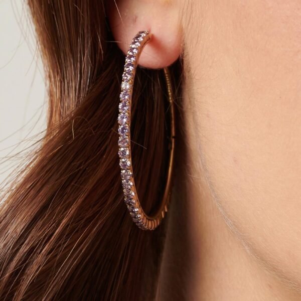Rocksbox Orecchini A Cerchio Aster Birk: Placcati Oro 14k, Grandi 5,1 Cm, Stile Boho