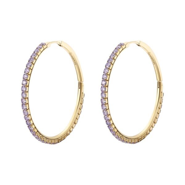 InSCINTILLE Orecchini A Cerchio Placcati Oro O Argento, Diamantati, Made In Italy, Nickel Free, Diametri 3-8 Cm, Con Confezione Regalo