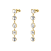 Orecchini Donna Brosway Pendenti In Acciaio Placcati Oro Giallo 14 Kt Con Cristalli Bianchi