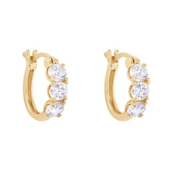 Orecchini A Cerchio Philip Jones Con Cristalli Swarovski – Placcati Oro, Senza Nichel, Chiusura Huggie, 16,6 Mm