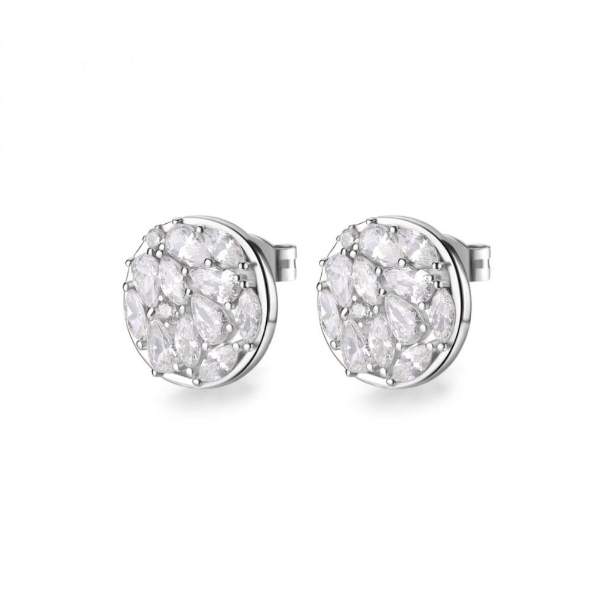 Orecchini Da Uomo Orecchini A Cerchio Rotondi In Argento Sterling 925 Con Zirconi Dentro E Fuori - 32 Mm - Perfetti Per Un Look Quotidiano O Serale Orecchini Stile Hoop