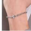 Bracciale Uomo Luca Barra In Acciaio Con Croce E Zirconi Neri 3 Verre Gioielli - l'istituzione del gioiello