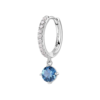 Mono Orecchino Donna Brosway In Argento 925 A Cerchio Con Cubic Zirconia Blu Quadrato E Bianchi Fancy