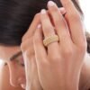Anello Donna Unoaerre In Argento 925 Dorato Chicco E Galvanica Oro Giallo 24 Kt 1 Verre Gioielli - l'istituzione del gioiello