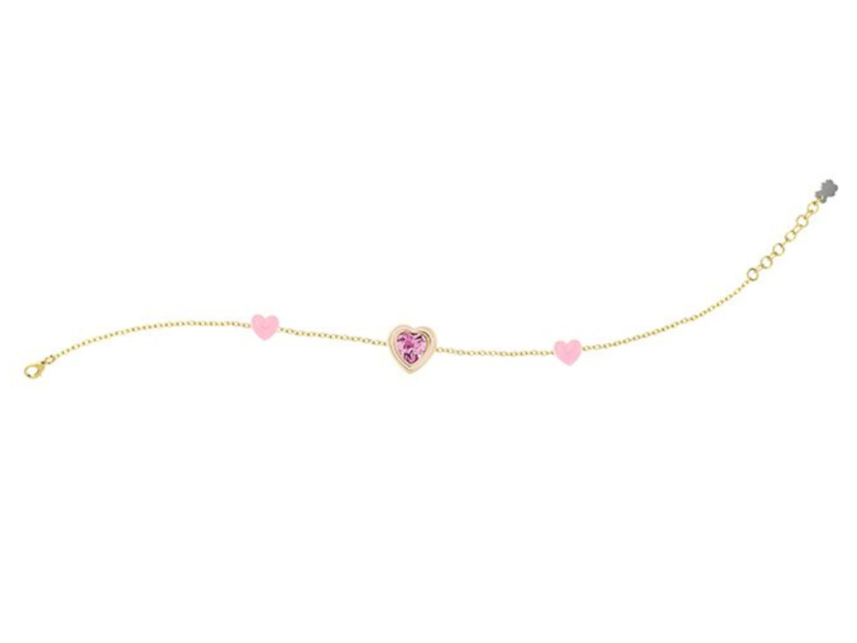 SilberDream Bracciale da donna placcato oro rosa, catenina con sfere