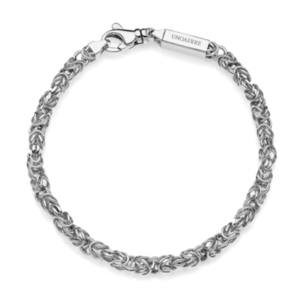 Bracciale Uomo Unoaerre In Argento 925 A Catena Bizantina 3 - Verre Gioielli Bracciale Uomo Unoaerre In Argento 925 A Catena Bizantina