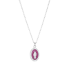 Collana Donna Amen In Argento 925 Con Madonna Miracolosa E Smalto Bordeaux