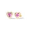 Orecchini Bambina Nanan In Argento 925 Placcato Oro Giallo 18 Kt A Cuore Rosa 2 - Verre Gioielli Orecchini Bambina Nanan In Argento 925 Placcato Oro Giallo 18 Kt A Cuore Rosa
