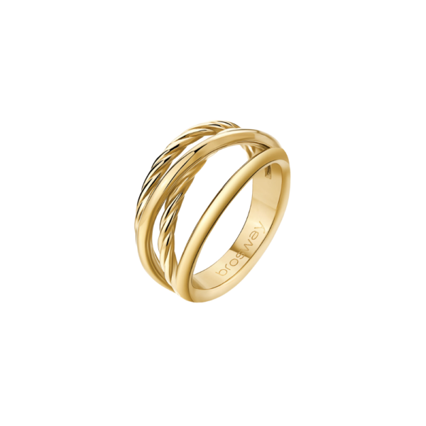 Anello Donna Brosway In Acciaio E Finitura Oro Giallo 14 Kt 3 - Verre Gioielli Anello Donna Brosway In Acciaio E Finitura Oro Giallo 14 Kt