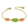 Bracciale Donna Boccadamo In Bronzo E Pvd Oro Con Pietre Arancioni E Verde