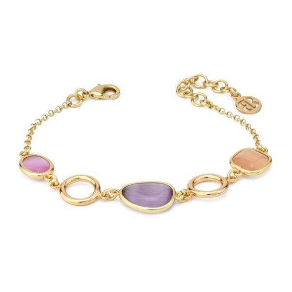 Bracciale Donna Boccadamo In Bronzo Placcato Oro Giallo Con Cristalli Multicolor 3 - Verre Gioielli Bracciale Donna Boccadamo In Bronzo Placcato Oro Giallo Con Cristalli Multicolor