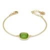 Bracciale Donna Boccadamo In Bronzo Placcato Oro Giallo Con Cristallo Verde 2 - Verre Gioielli Bracciale Donna Boccadamo In Bronzo Placcato Oro Giallo Con Cristallo Verde