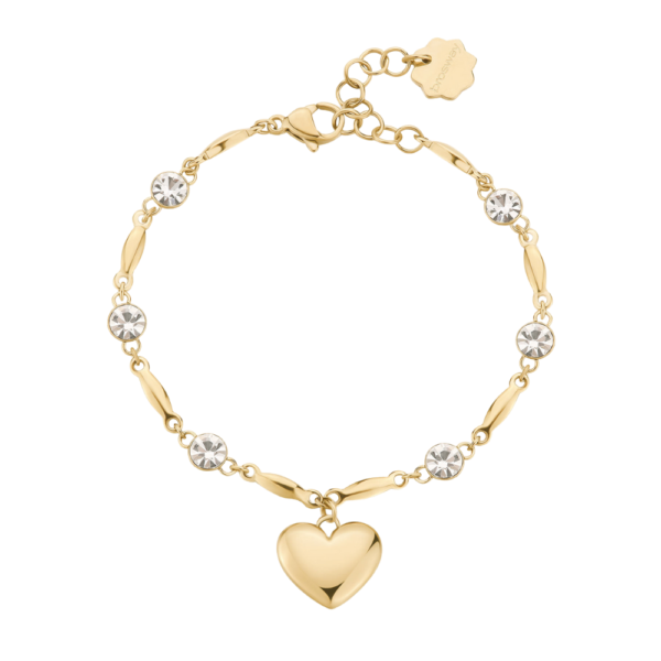 Bracciale Donna Brosway In Acciaio E Pvd Oro Giallo 14 Kt Con Cuore E Cristalli