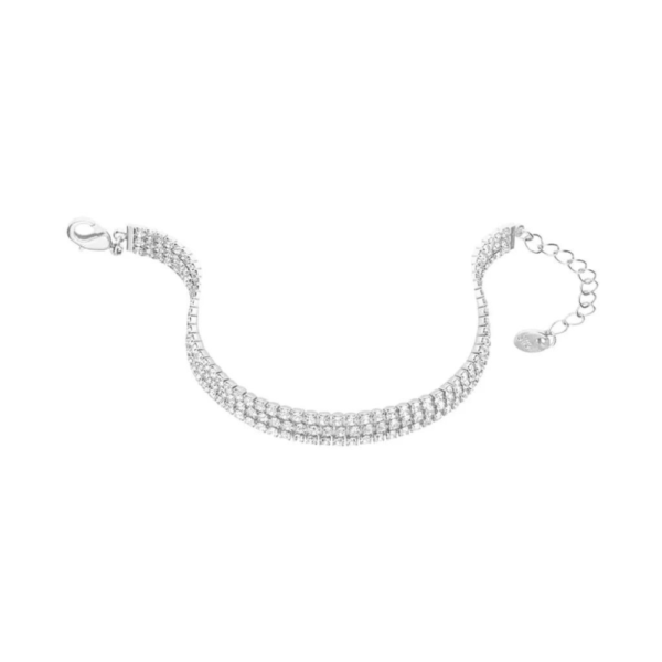 Bracciale Donna Stroili Tennis Triplo Filo In Metallo E Cristalli Bianchi 1 Verre Gioielli - l'istituzione del gioiello