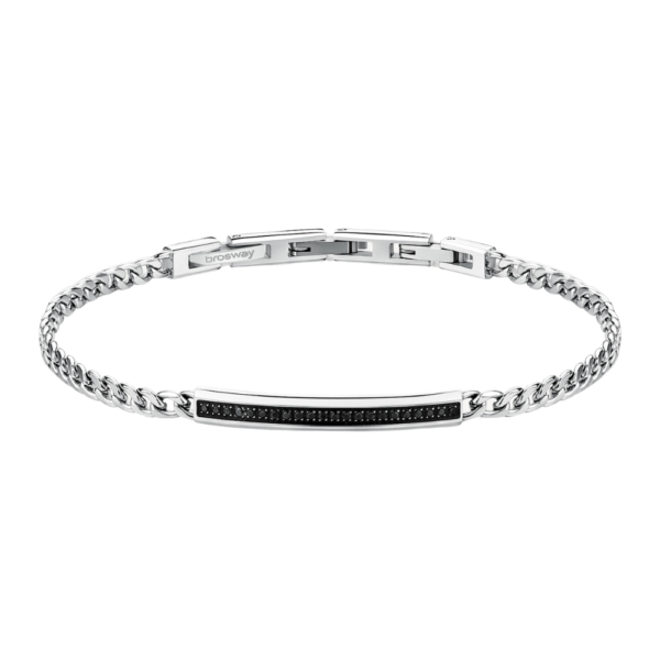 Bracciale Uomo Brosway In Acciaio Con Zirconi Neri