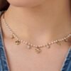 Collana Donna Brosway In Acciaio Dorato E Perle Con Pvd Oro 14 Kt E Pendenti Portafortuna 1 Verre Gioielli - l'istituzione del gioiello