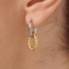 Orecchini Donna Brosway In Acciaio E Finitura Oro Giallo 14 Kt Con Pendente Circolare 1 Verre Gioielli - l'istituzione del gioiello