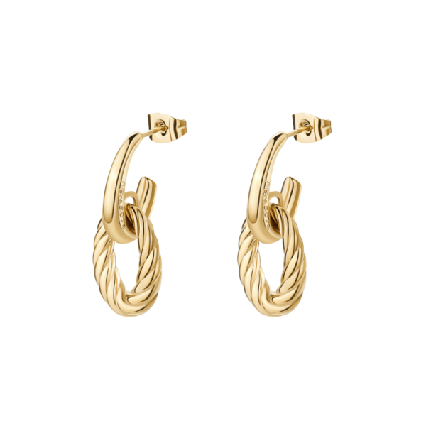 Orecchini Donna Brosway In Acciaio E Finitura Oro Giallo 14 Kt Con Pendenti Circolari 3 - Verre Gioielli Orecchini Donna Brosway In Acciaio E Finitura Oro Giallo 14 Kt Con Pendenti Circolari