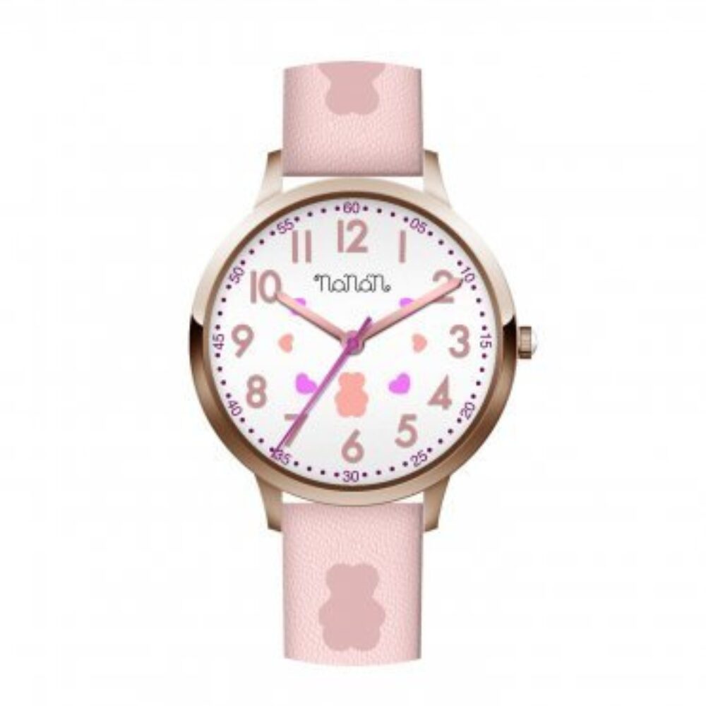 Orologio Bimba Nanan In Acciaio Rosato E Pelle Rosa