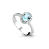 Anello Donna Pg Gioielli In Oro Bianco 18 Kt Con Diamanti 0.14 Ct E Acquamarina 0.40 Ct 2 - Verre Gioielli Anello Donna Pg Gioielli In Oro Bianco 18 Kt Con Diamanti 0.14 Ct E Acquamarina 0.40 Ct