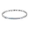 Bracciale Uomo Maserati In Acciaio Silver E Zirconi Blu