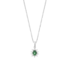 Collana Donna Pg Gioielli In Oro Bianco 18 Kt Con Diamanti 0.12 Ct E Smeraldo 0.35 Ct 1 - Verre Gioielli Collana Donna Pg Gioielli In Oro Bianco 18 Kt Con Diamanti 0.12 Ct E Smeraldo 0.35 Ct
