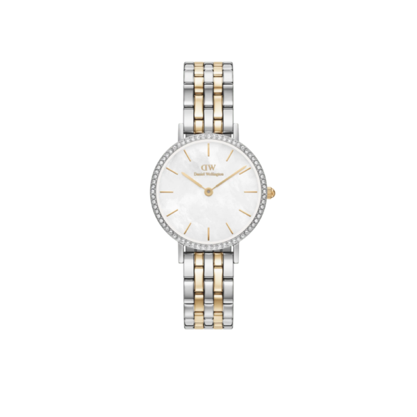 Orologio Donna Daniel Wellington In Acciaio Bicolore E Zirconi Bianchi Petite Lumine Bezel