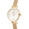 Orologio Donna Daniel Wellington In Acciaio Dorato E Pvd Oro Giallo Petite Mini Evergold 2 Verre Gioielli - l'istituzione del gioiello