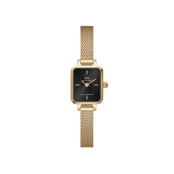 Orologio Donna Daniel Wellington In Acciaio Dorato Quadro Mini Evergold Onyx