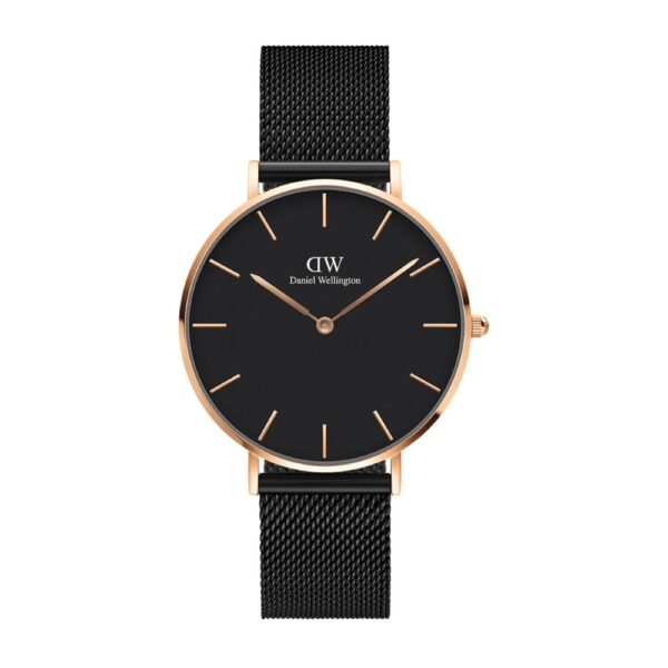 Orologio Donna Daniel Wellington In Acciaio Nero E Dorato Petite Ashfield