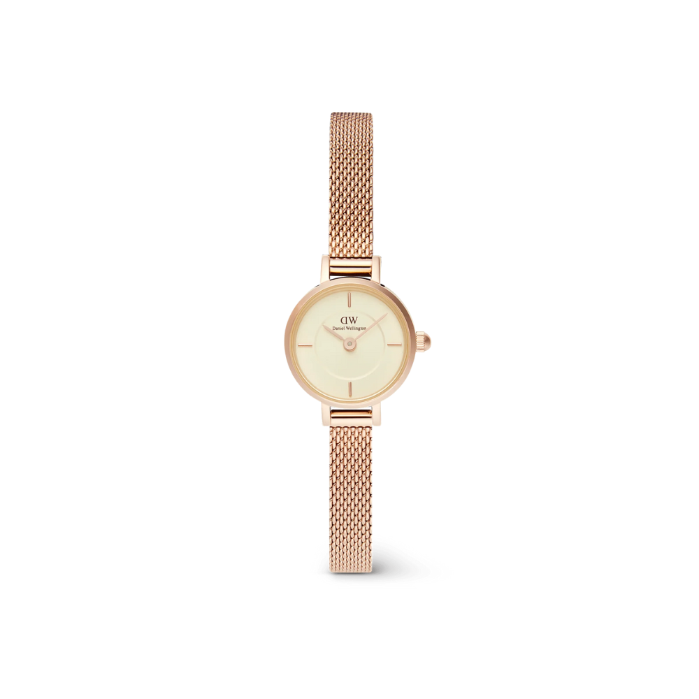 Orologio Donna Daniel Wellington In Acciaio Rosato E Pvd Oro Rosa Petite Mini Champagne Melrose