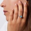 Anello Donna Amen In Argento 925 Con Zircone Acquamarina A Cuore E Bianchi 1 Verre Gioielli - l'istituzione del gioiello