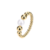 Anello Donna Brosway Con Sfere In Acciaio Con Pvd Oro Giallo 14 Kt E Perla Di Conchiglia