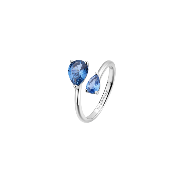 Anello Donna Brosway In Argento 925 Con Cubic Zirconia Blu A Goccia Fancy