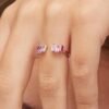 Anello Donna Brosway In Argento 925 Con Cubic Zirconia Rosa Baguette Fancy 1 Verre Gioielli - l'istituzione del gioiello