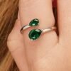 Anello Donna Brosway In Argento 925 Con Cubic Zirconia Verdi A Goccia Fancy 1 Verre Gioielli - l'istituzione del gioiello