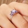 Anello Donna Brosway In Argento 925 E Cubic Zirconia Viola Baguette Fancy 1 Verre Gioielli - l'istituzione del gioiello