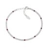 Bracciale Amen Tennis Unisex In Argento 925 Silver Con Zirconi Bianchi E Rossi