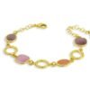 Bracciale Donna Boccadamo In Bronzo Placcato Oro Giallo Con Cristalli Rosa E Ametista