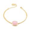 Bracciale Donna Boccadamo In Bronzo Placcato Oro Giallo Con Cristallo Rosa Centrale 2 - Verre Gioielli Bracciale Donna Boccadamo In Bronzo Placcato Oro Giallo Con Cristallo Rosa Centrale