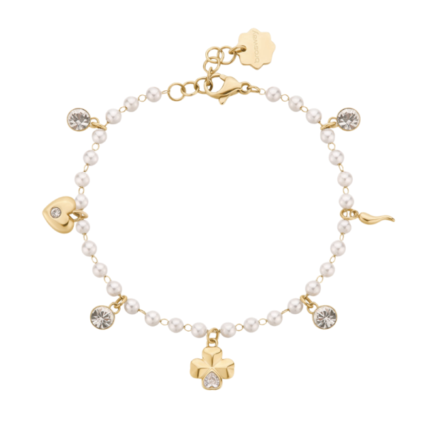 Bracciale Donna Brosway Chakra In Acciaio E Pvd Oro Giallo 14 Kt Portafortuna