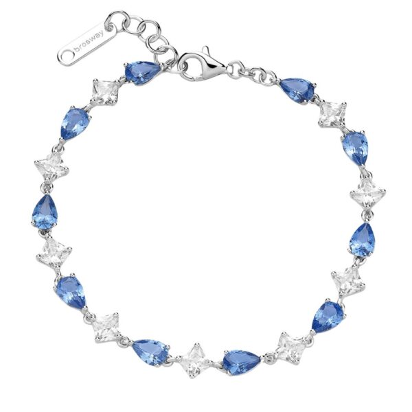 Bracciale Donna Brosway Fancy In Argento 925 Con Zirconi Bianchi E Azzurri