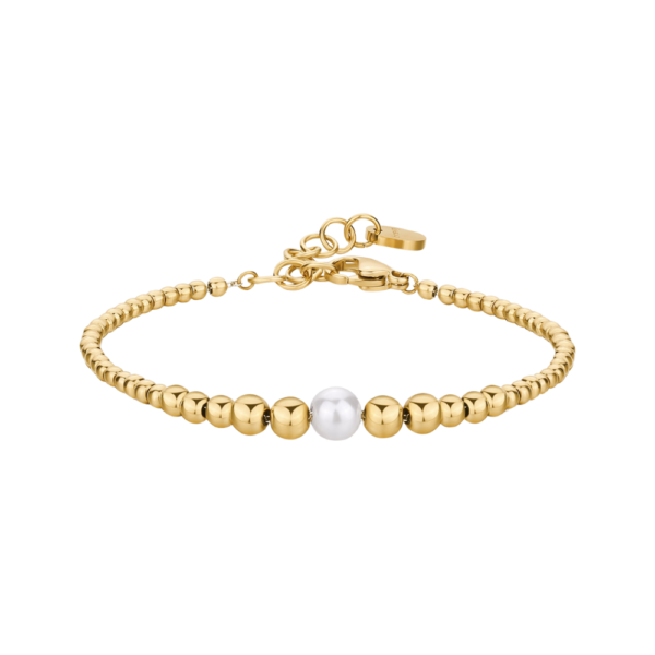 Bracciale Donna Brosway In Acciaio E Pvd Oro Giallo 14 Kt Con Sfere E Perla Di Conchiglia