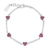 Bracciale Donna Brosway In Argento 925 Con Cubic Zirconia Rosso Rubino A Cuore E Bianchi Quadrati Fancy